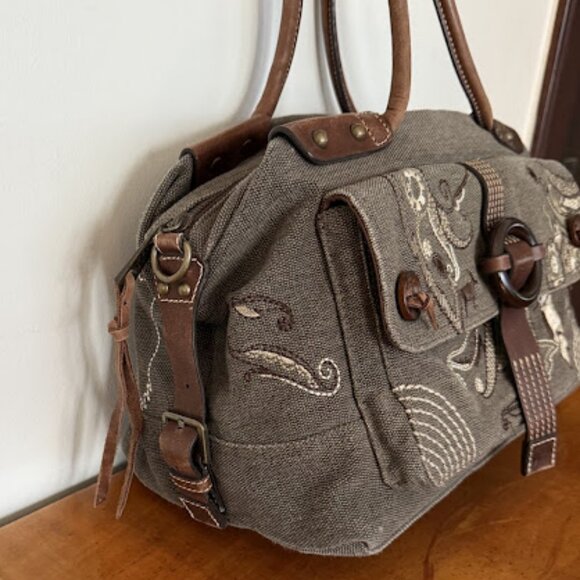 Oilily Embroidered Bird Tote Canvas and leather - Picture 6 of 17
